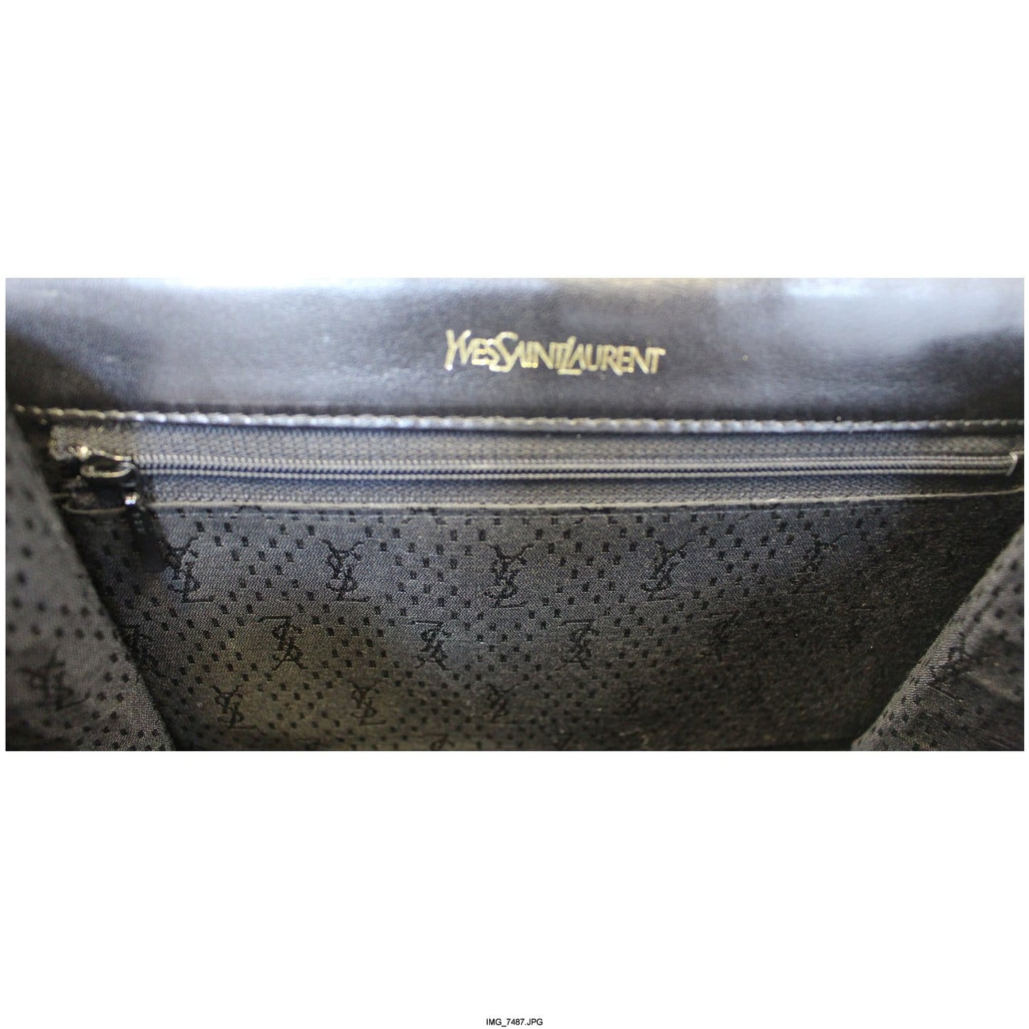 YVES SAINT LAURENT Black Crocodile Leather Clutch Bag