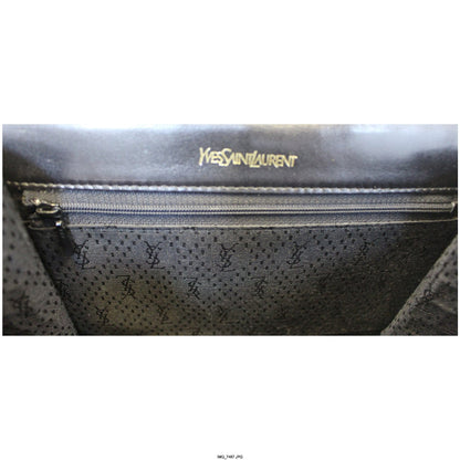 YVES SAINT LAURENT Black Crocodile Leather Clutch Bag