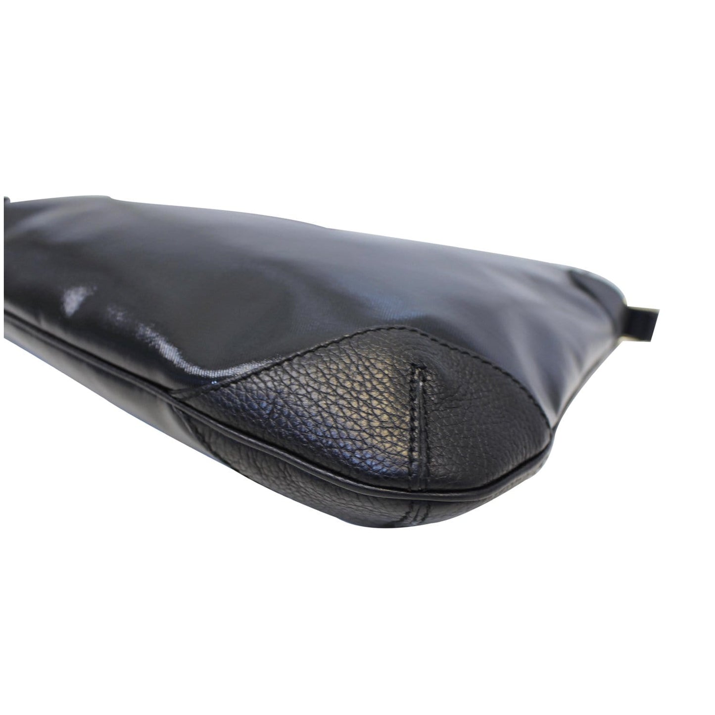 GUCCI Canvas Leather Trim Hobo Bag Black 257296