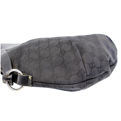 GUCCI GG Canvas Half Moon Hobo Bag Black