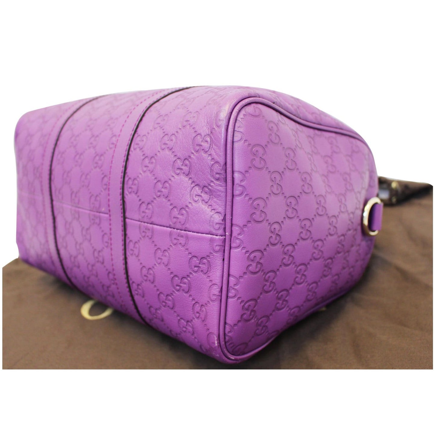 GUCCI Medium Joy Guccissima Leather Boston Bag Purple 265697