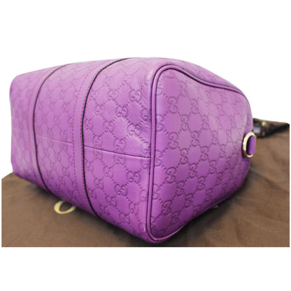 GUCCI Medium Joy Guccissima Leather Boston Bag Purple 265697