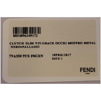 FENDI Metal Bag Bugs Slim Clutch Black - Last Call