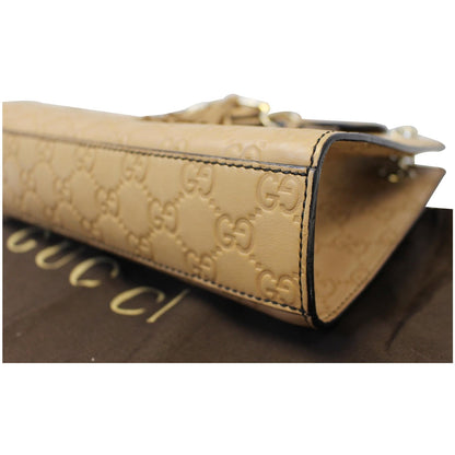 GUCCI Emily Guccissima Leather Chain Shoulder Bag Rose Beige 369621