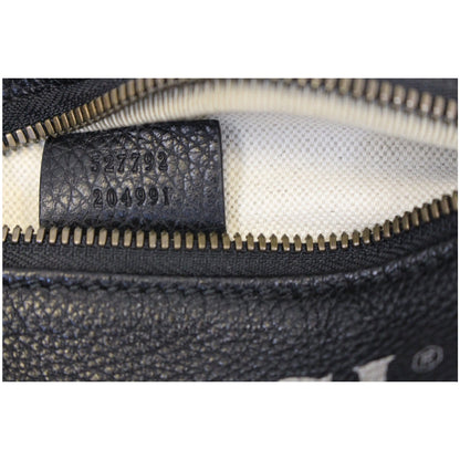 GUCCI Print Leather Black Belt Waist Bum Bag Small 527792