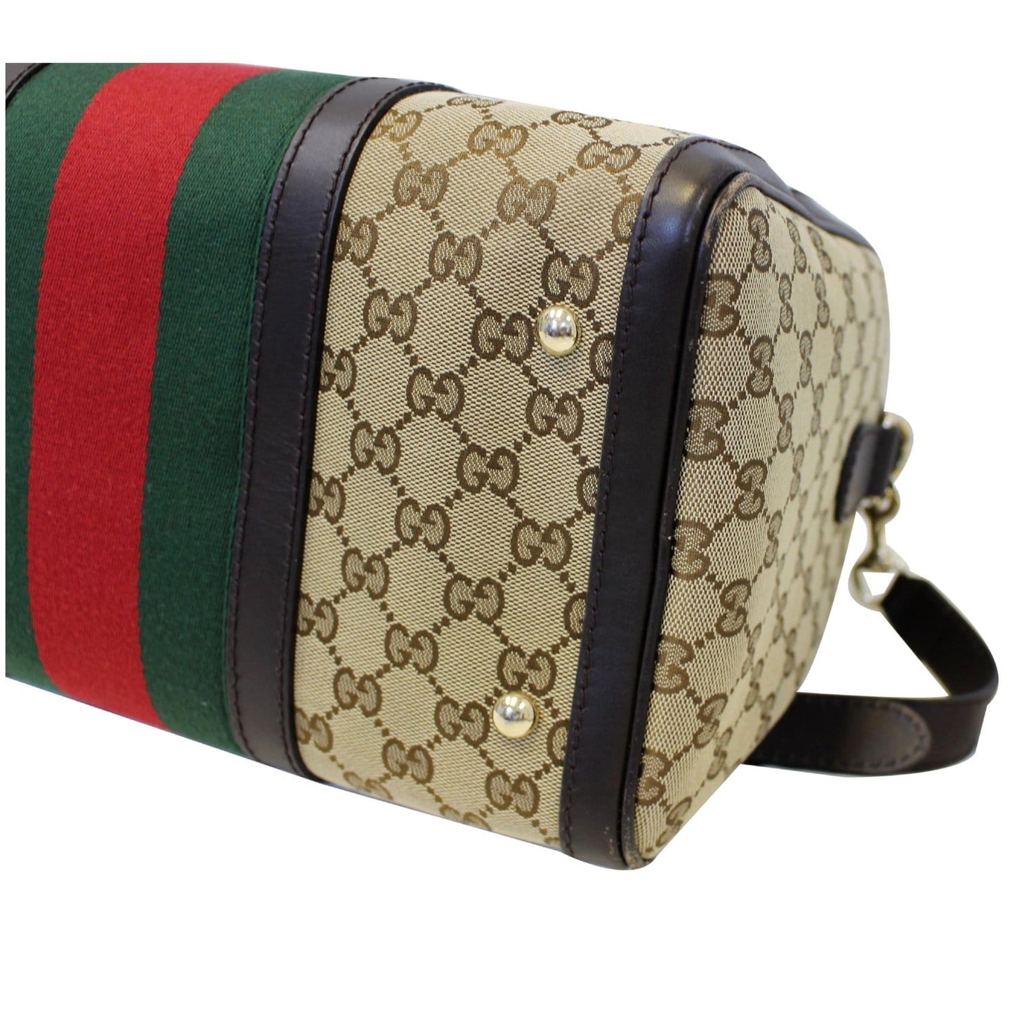 GUCCI Vintage Web Original GG Boston Bag Beige 247205