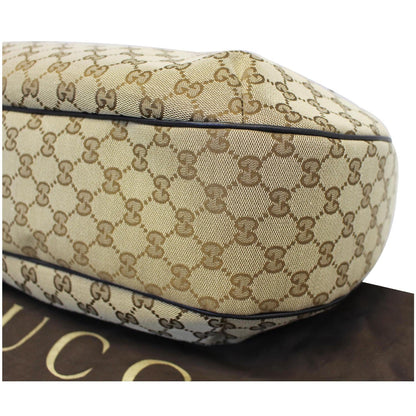 GUCCI New Ladies Web GG Canvas Large Hobo Bag Beige 233604