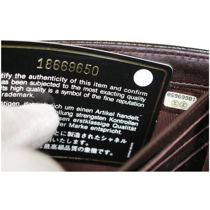 CHANEL Gusset Flap Caviar Leather Wallet Black