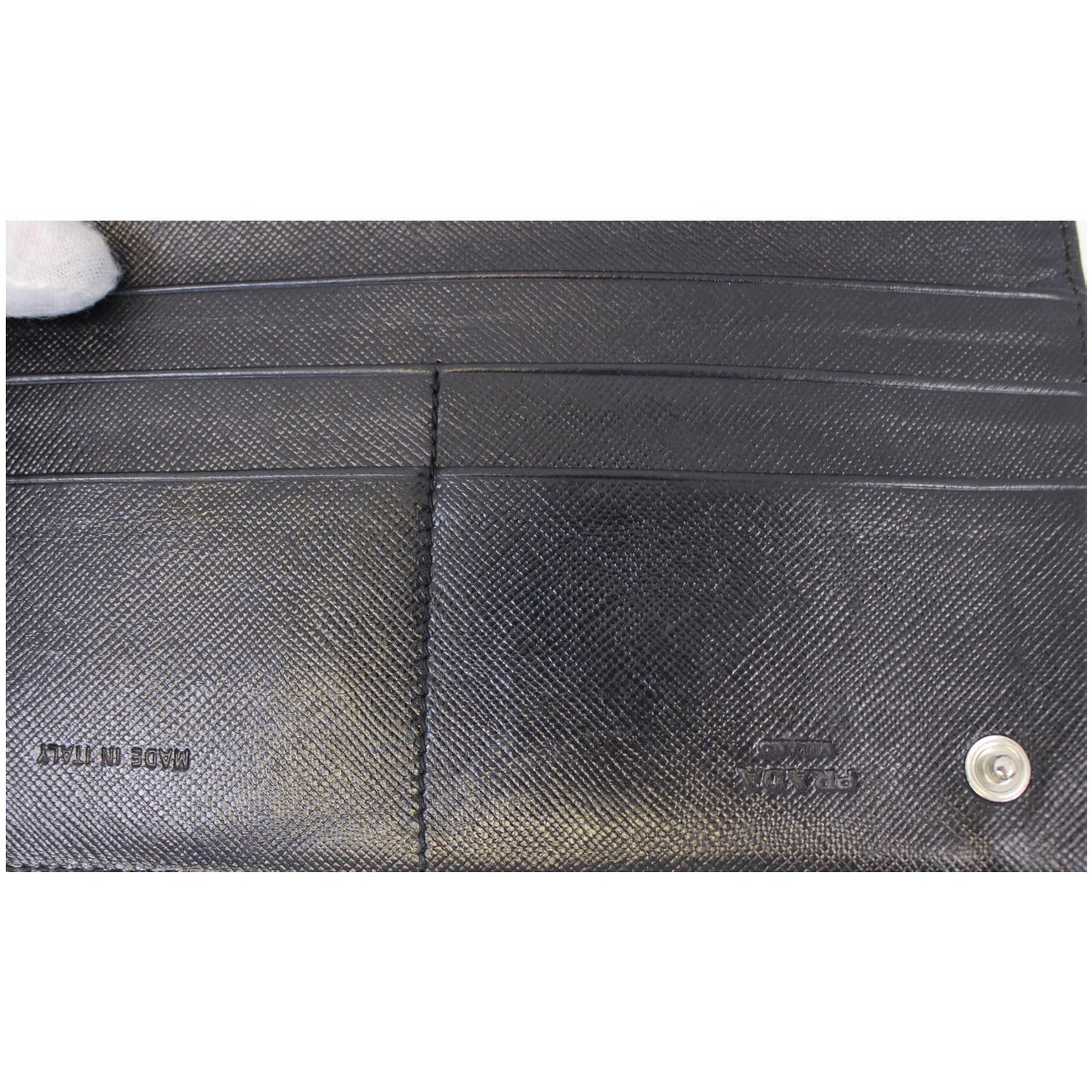 PRADA Nylon Bifold Long Wallet Black
