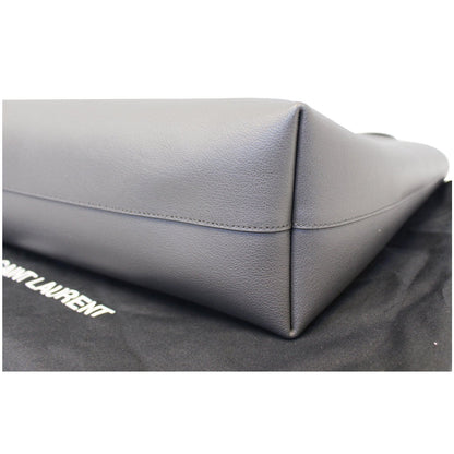Yves Saint Laurent Leather Shopping Tote Bag Grey