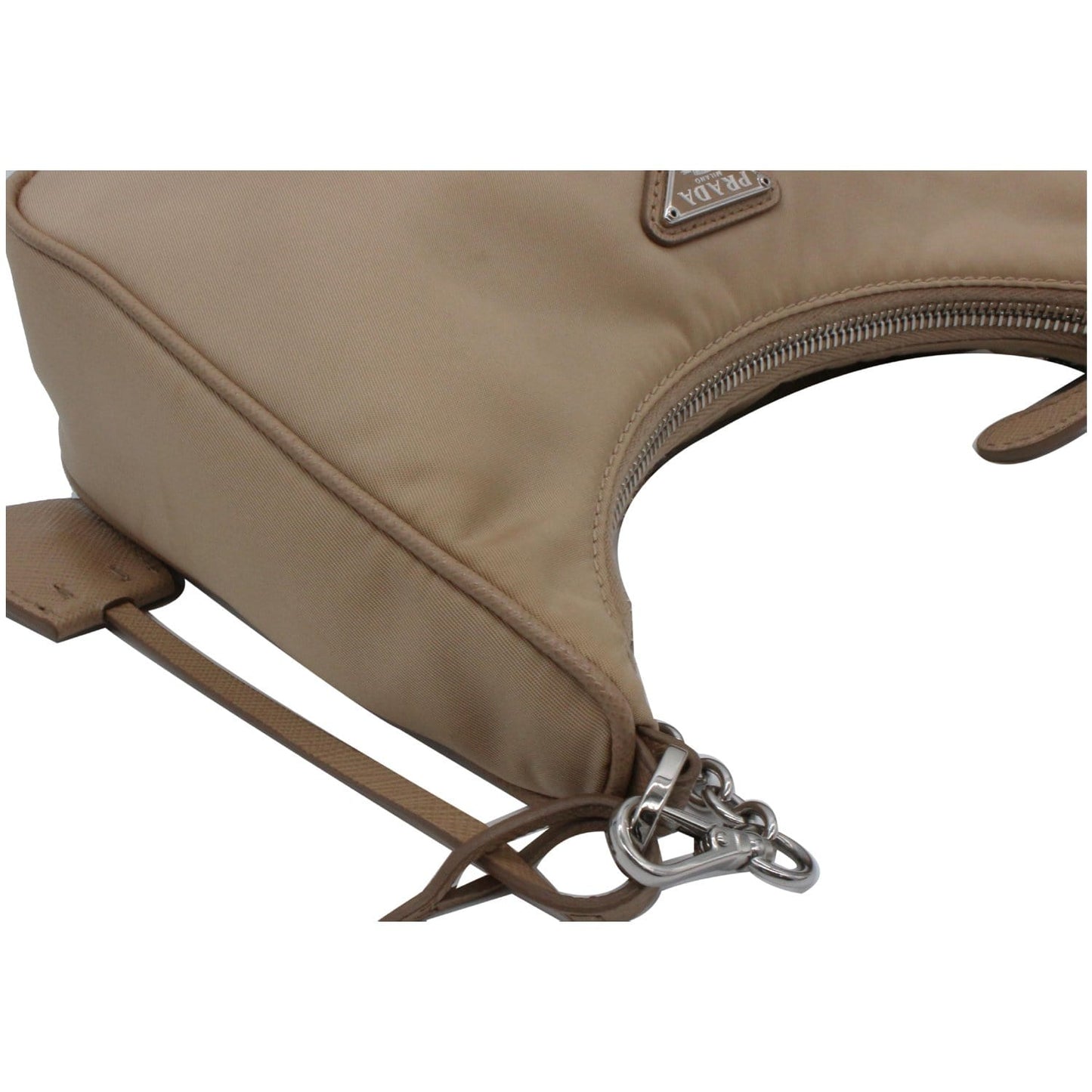 PRADA Re-Edition 2005 Nylon Shoulder Bag Beige