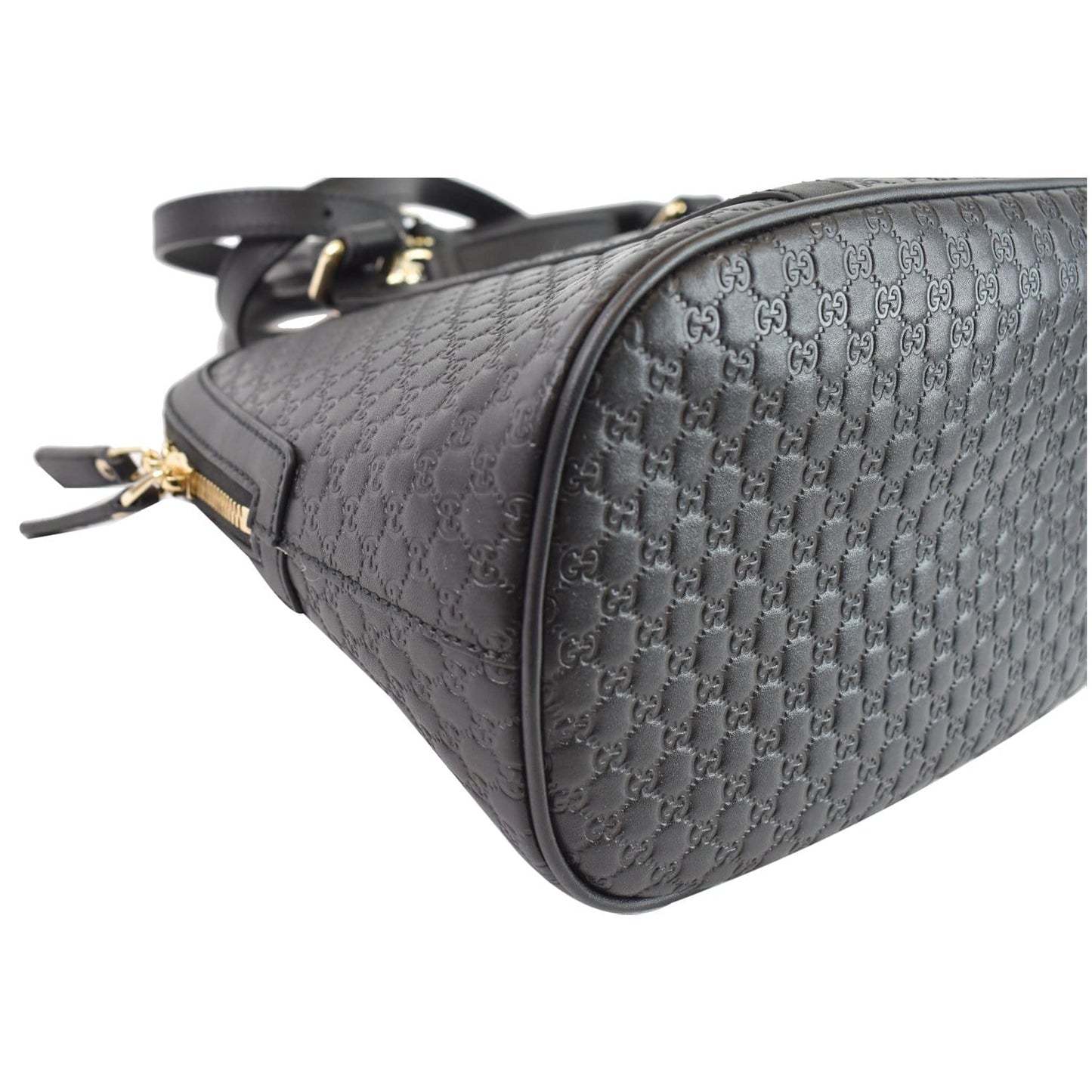GUCCI Dome Medium Microguccissima Leather Shoulder Bag Black 449663