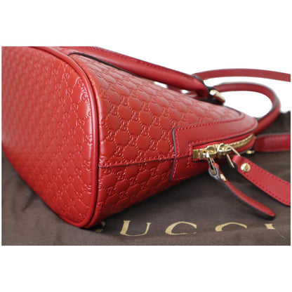 GUCCI Dome Convertible Micro Guccissima Crossbody Bag Red 449654