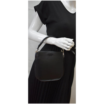 PRADA City Margit 1BC076 Calf Leather Satchel Bag Black