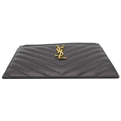 YVES SAINT LAURENT Bill Pouch Grain De Poudre Black