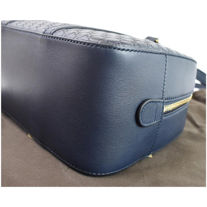 GUCCI Microguccissima Small Leather Crossbody Bag Navy Blue 510286