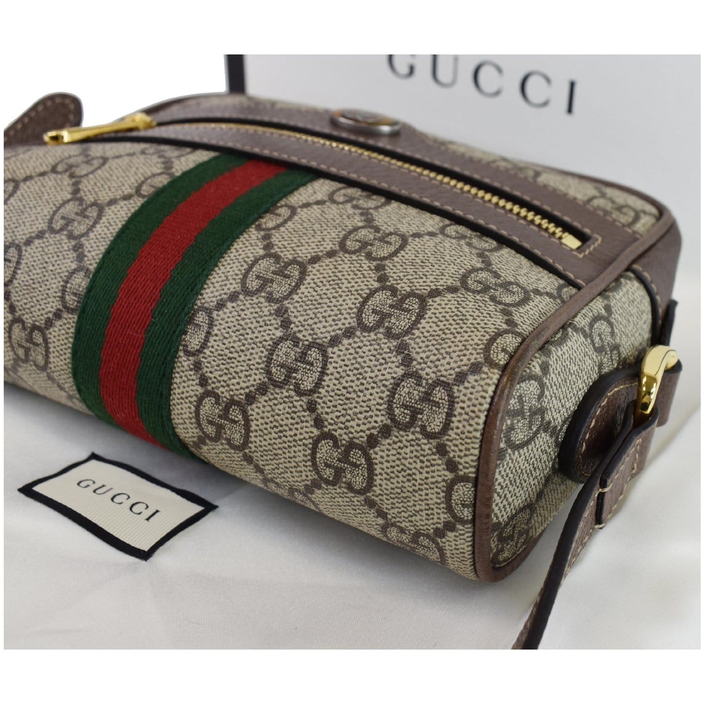 GUCCI Ophidia GG Supreme Mini Crossbody Bag Beige 517350