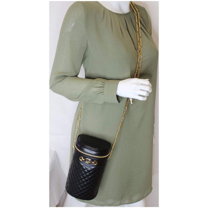 GUCCI Trapuntta Calfskin Leather Belt Crossbody Bag Black 572298 - Final Sale
