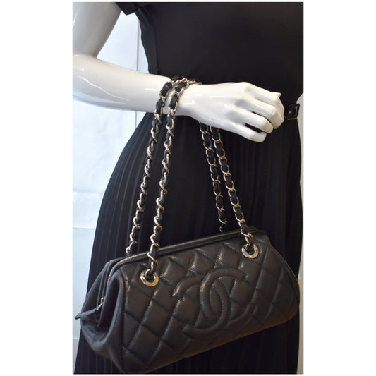 CHANEL Timeless CC Quilted Caviar Leather Small Chain Bowler Bag Black - 15% OFF