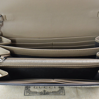GUCCI Dionysus GG Supreme Crossbody Chain Wallet Beige 401231