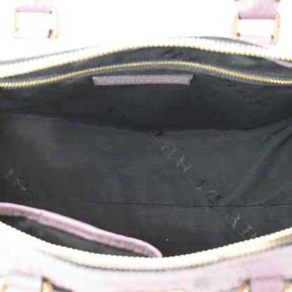 BURBERRY Gladstone Leather Satchel Bag Dusky Mauve