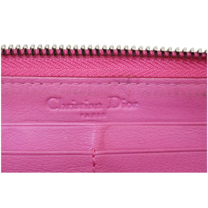CHRISTIAN DIOR Diorissimo Patent Leather Zip Around Wallet Black