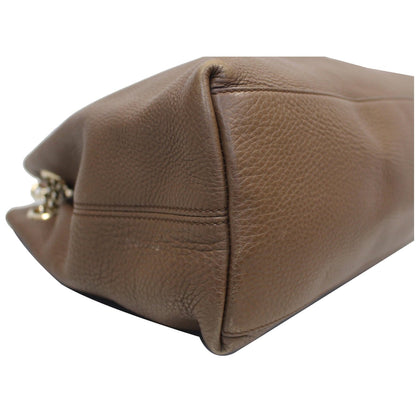 GUCCI Soho Pebbled Leather Chain Shoulder Bag 308982 Brown