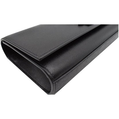 YVES SAINT LAURENT Kate Leather Clutch Wallet Black