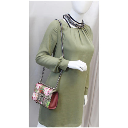 GUCCI Small Padlock GG Supreme Monogram Blooms Print Shoulder Bag