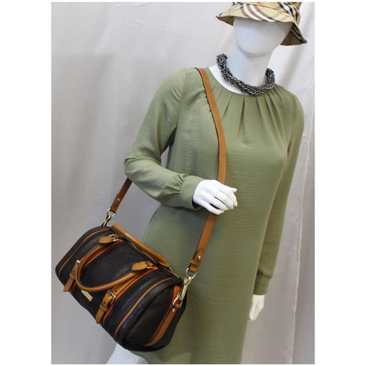 Burberry Alchester Bowling Leather Satchel Shoulder Bag Black