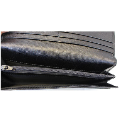 PRADA Saffiano Triangle Continental Flap Wallet