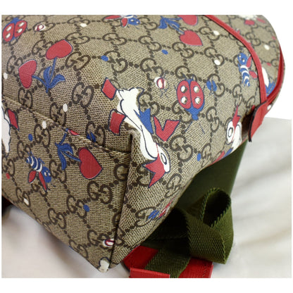 GUCCI Children's Duck Printed GG Coated Canvas Backpack Biege