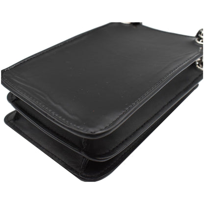 CHANEL O-Phone Holder Patent Leather Crossbody Bag Black