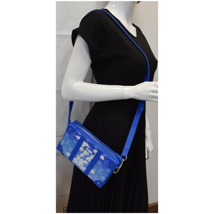 LOUIS VUITTON Soft Trunk Monogram Clouds Crossbody Bag Blue