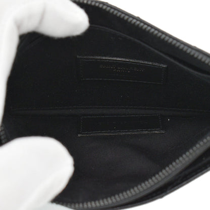 YVES SAINT LAURENT Matelasse Bill Grain De Poudre Zip Pouch Black