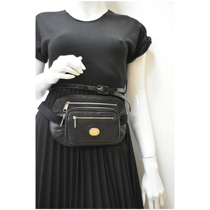 GUCCI Morpheus GG Interlocking Logo Leather Belt Bag Black 575857 - 25% OFF
