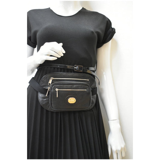 GUCCI Morpheus GG Interlocking Logo Leather Belt Bag Black 575857 - 25% OFF