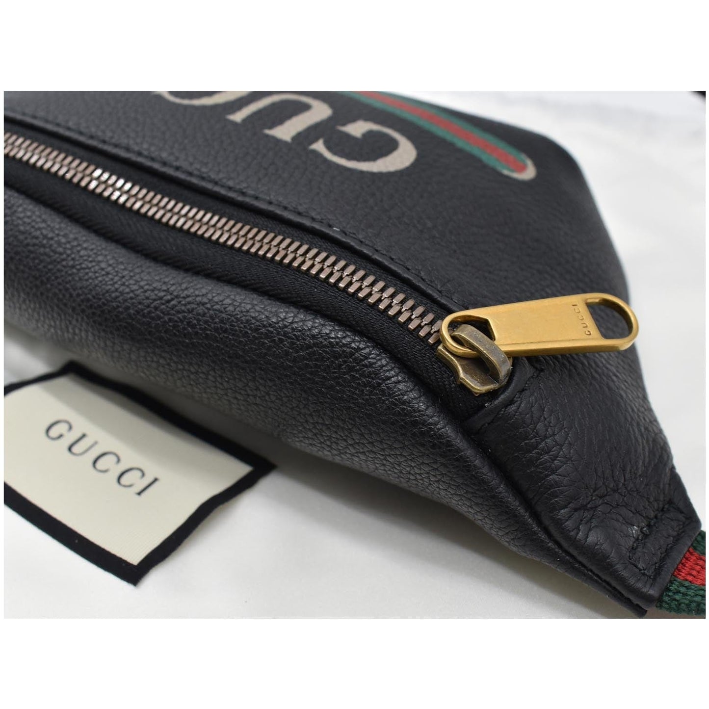 GUCCI Print Small Leather Belt Small Waist Bum Bag Black 527792 - 10% OFF