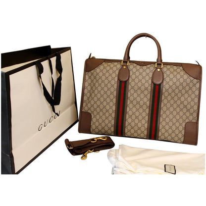 GUCCI Ophidia GG Large Carry-On Supreme Canvas Duffle Bag Beige 598152 - 20% OFF