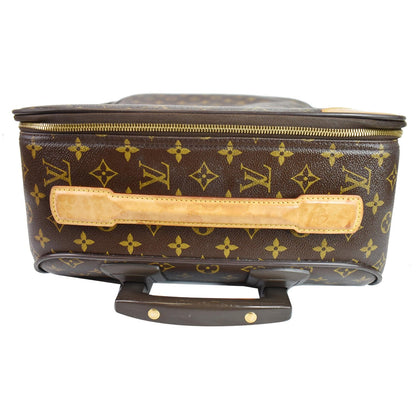 LOUIS VUITTON Pegase 45 Monogram Canvas Suitcase Travel Bag Brown