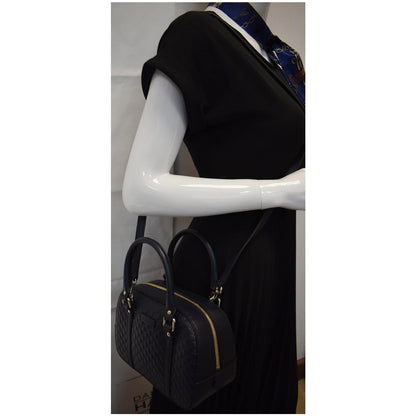 GUCCI Microguccissima Small Leather Crossbody Bag Black 510289