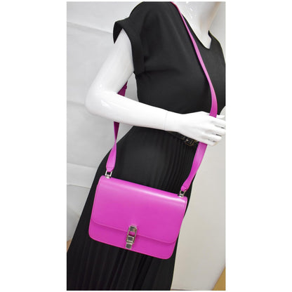 YVES SAINT LAURENT Le Carre Leather Shoulder Bag Pink - 10% OFF