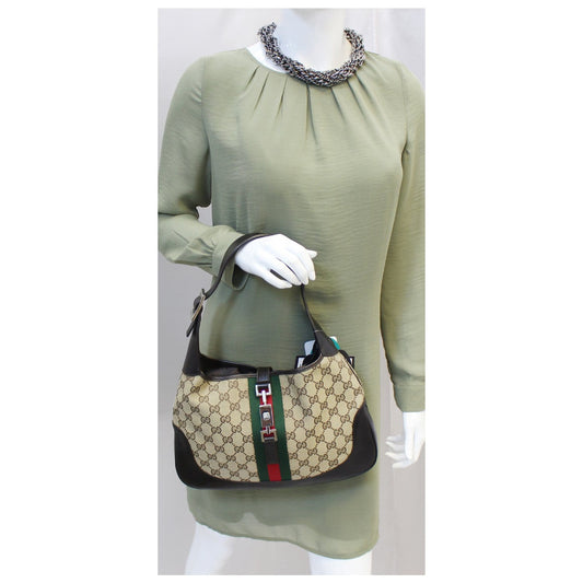 GUCCI Jackie O Web GG Canvas Hobo Bag