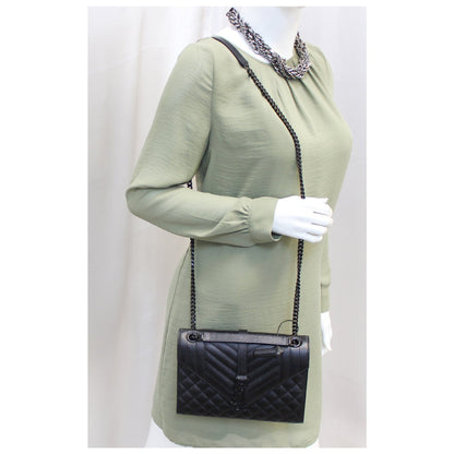 YVES Saint Laurent Envelope Medium Chain Shoulder Bag Black