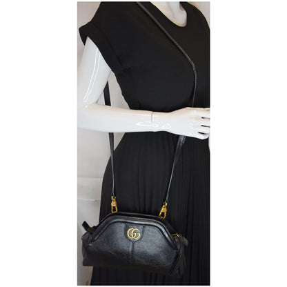 GUCCI GG Re(Belle) Tiger Head Leather Crossbody Bag Black 524620