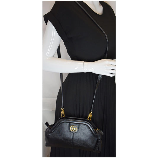 GUCCI GG Re(Belle) Tiger Head Leather Crossbody Bag Black 524620