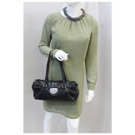 Prada Black Lambskin Leather Shoulder Bag
