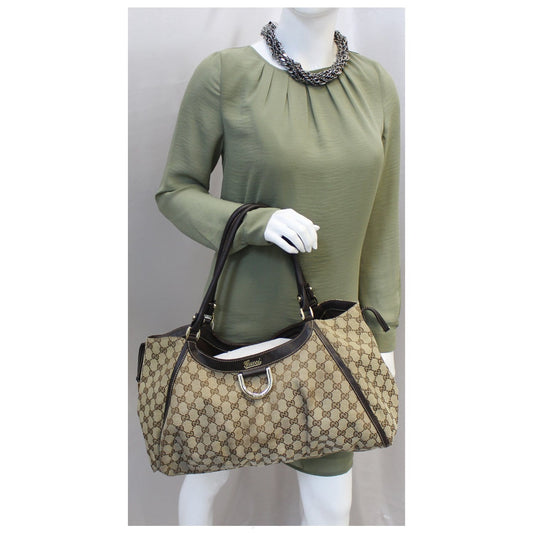 GUCCI Abbey D Ring GG Canvas Large Hobo Bag 189835