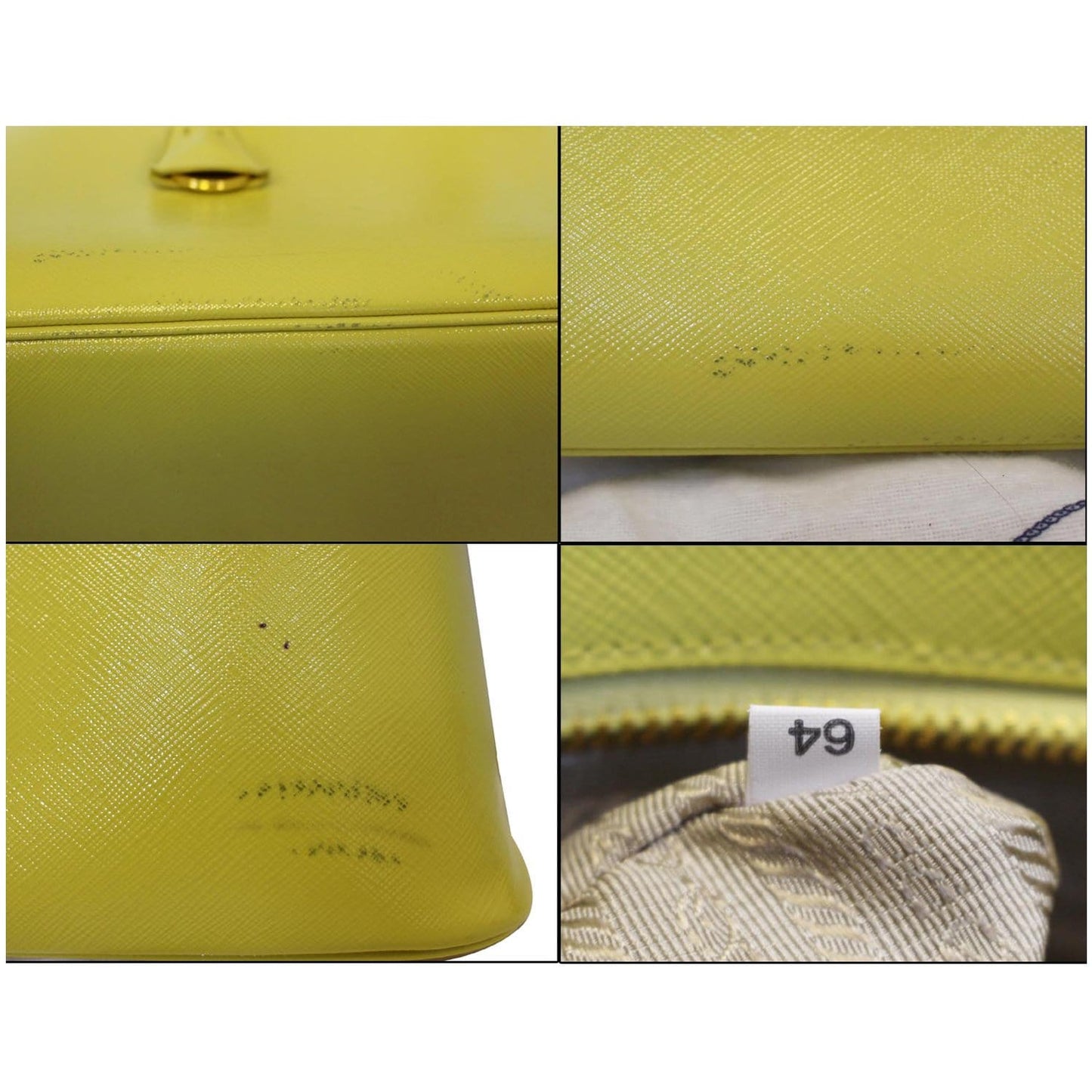 PRADA Saffiano Lux Leather Top Handle Satchel Bag Yellow - Last Call