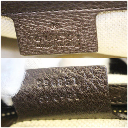 GUCCI Dressage Monogram Web Hobo Bag Dark Brown